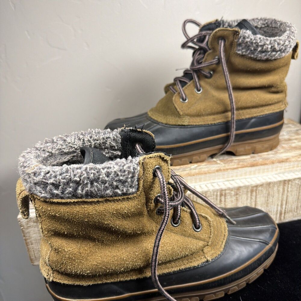 Womens Thermolite Winter Duck Boots Tan Brown Size 9